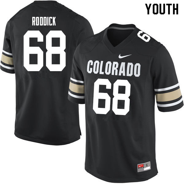 Youth #68 Casey Roddick Colorado Buffaloes College Football Jerseys Sale-Home Black - Click Image to Close